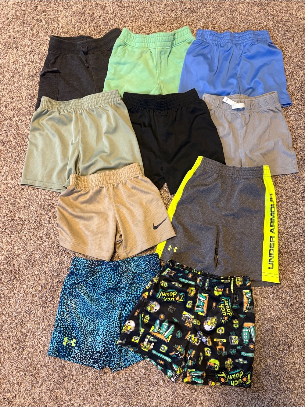 Boys mixed shorts lot (includes under armour and Nike)
